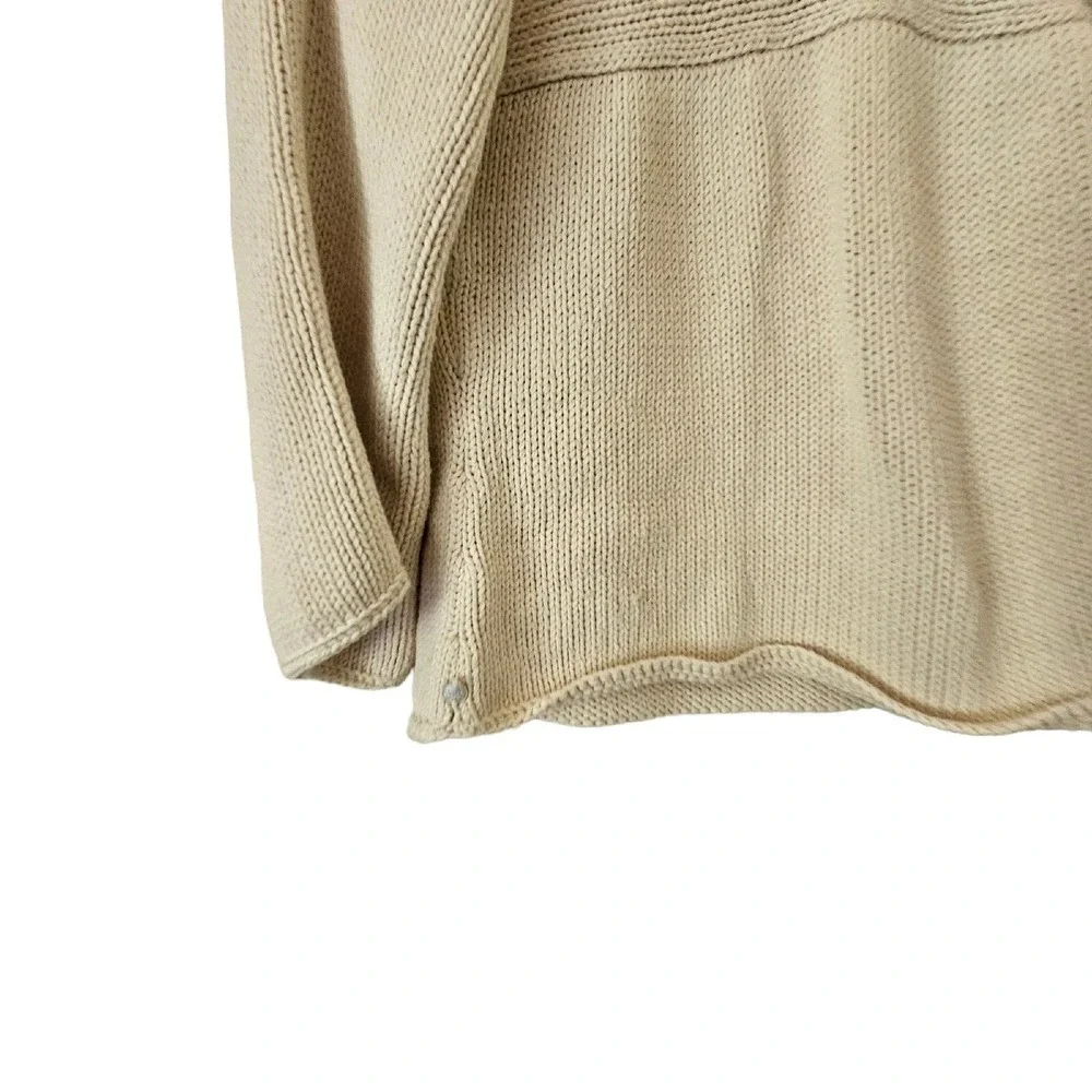 Pure‎ HandKnit Sweater Cream XS 100% Cotton Oversize Neck
